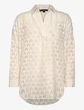 Geo Burnout Popover Shirt French Connection Beige