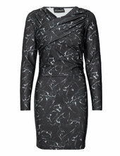 Chrome Tribal Stretch Jersey Short Dress Han Kjøbenhavn Black