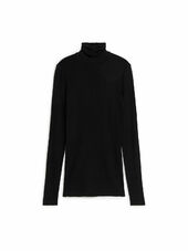 Roll-neck Wool Top - Black
