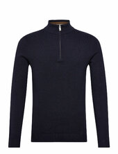 Structure Zip Neck Knit Lindbergh Navy