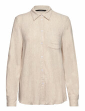 Vmvera Ls Linen Over D Shirt Vero Moda Beige