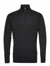 1/2 Zip Cable Knit Lindbergh Black