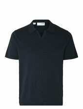 Slhteller Ss Knit Polo Noos Selected Navy