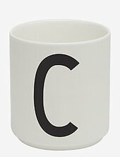 Porcelain Cup A-z, Æ, Ø Design Letters White