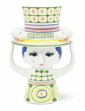 Lady With Hat Vase H24.5 Cm Grøn Bjørn Wiinblad Green