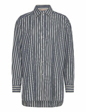 Over D Striped Cotton Shirt Stella Nova Navy