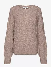 Cable Knit O-neck Rosemunde Beige