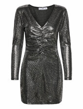 Pursed Sequined Dress Mango Silver