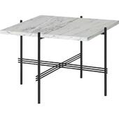 Gubi Ts Sofabord Firkantet 55 X 55 Cm M. Sort Base Og Hvid Carrara Marmor Top