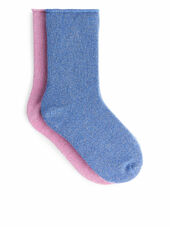 Glittery Socks, 2 Pairs - Pink