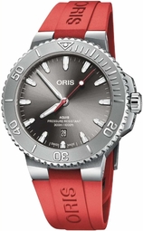Oris Herreur 01 733 7789 4153-07 4 23 36fc Aquis Relief Grå/gummi
