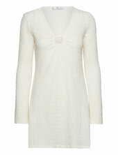 Textured Dress With Hoop Detail Mango Cream