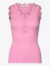 Rwbeatha Sl U - Neck Lace Button Top Rosemunde Pink
