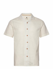 Akleo S/s Cot/linen Shirt Anerkjendt Cream