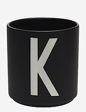Black Porcelain Cups A-z Design Letters Black