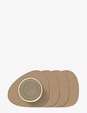 4-set Glass Mat Curve Nupo Lind Dna Brown