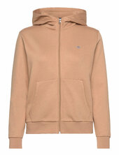 Reg Shield Logo Zip Hoodie Gant Beige