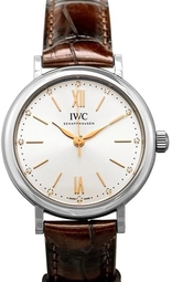 Iwc Dameur Iw357403 Portofino Sølvfarvet/læder Ø34 Mm