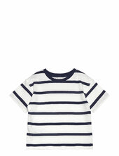 Striped Cotton T-shirt Mango White
