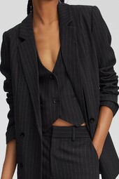 Gestuz Joellegz Pinstripe Waistcoat, Farve: Sort Pinstripe, Størrelse: 40, Dame