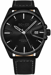 So & Co New York Herreur 5594.5 Madison Sort/læder Ø44 Mm