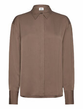 Sibley Satin Blouse Twist & Tango Brown