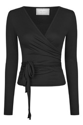 Neo Noir - Bluse - Nia Jersey Wrap Blouse - Black