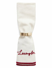 Flower Embroidered Linen/cotton Napkin Lexington Home White