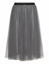 Skirt With Plisse And Glitter Coster Copenhagen Silver