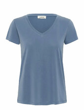 Slcolumbine V-neck Ss Soaked In Luxury Blue