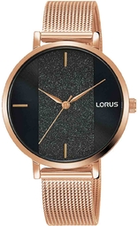 Lorus Dameur Rg210sx9 Ladies Sort/rosaguldtonet Stål Ø34 Mm