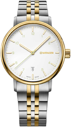 Wenger Herreur 01.1731.122 Hvid/gul Guldtonet Stål Ø40 Mm