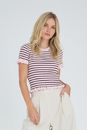 A-view - Top - Fabi Knit Top - Bordeaux/rose (levering Slut Januar)