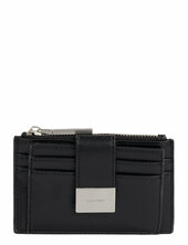 Hardware Snap Top Zip Cardholder Calvin Klein Black
