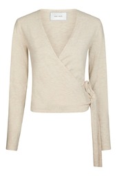 Neo Noir - Bluse - Tilfa Knit Wrap Blouse - Sand