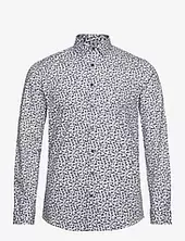 Aop Plain Stretch Shirt L/s Lindbergh White