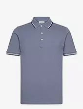 Polo Shirt With Contrast Piping Lindbergh Blue