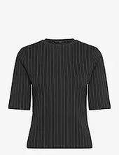 Regina Jersey Shoulder Pad Tee French Connection Black