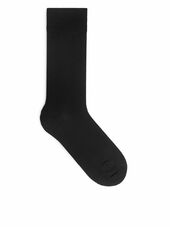 Mercerised Cotton Socks Plain - Black