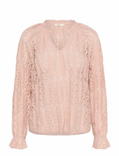 Crtully V-neck Lace Blouse Cream Pink