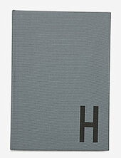Personal Textil Notebook Design Letters Grey