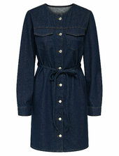 Onlminnie No Collar Belt Denm Dress Only Navy