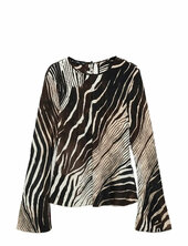 Zebra Print Blouse Mango Black