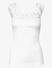 Silk T-shirt Ss W/ Lace Rosemunde White
