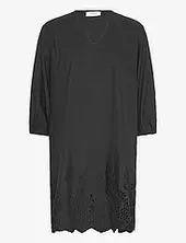 Cotton Dress W/ Embroidery Rosemunde Black
