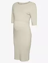 Mlnewsiv June Solid 2/4 Uk Knit Dress 2f Mamalicious Cream