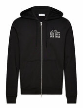 Triple Zipper Hoodie Les Deux Black