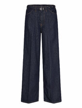 Rinse-wash Wide Leg Jeans With Belt Mango Navy