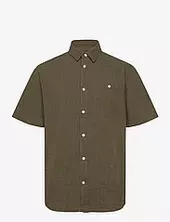 Regular Linen Look Short Sleeve Shi Knowledge Cotton Apparel Green