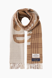 Woven Wool Logo Scarf - Cornstalk/cocoa Brown - Mads Nørgaard - Brun One Size